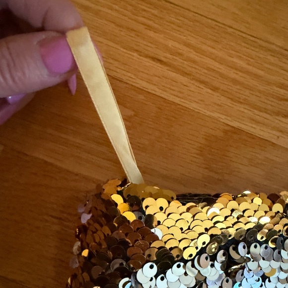 Christmas Stocking Reversible Gold Silver Sequins - Picture 6 of 8